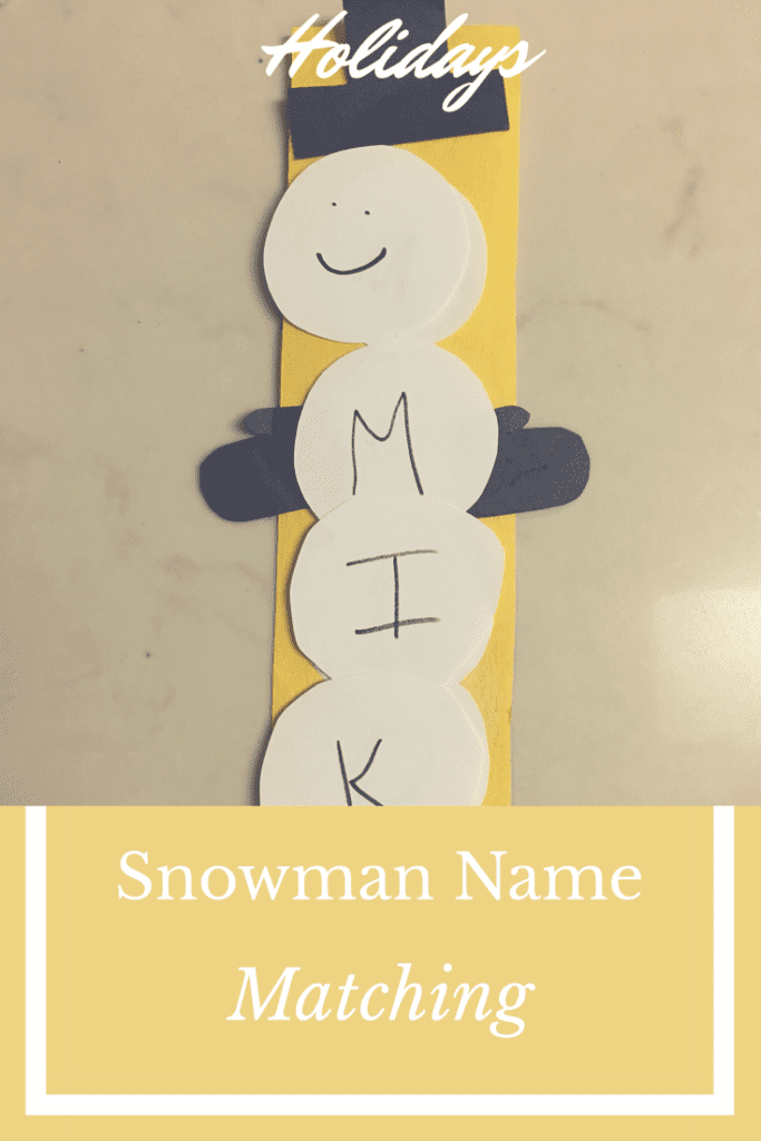 Name recognition snowman for kids