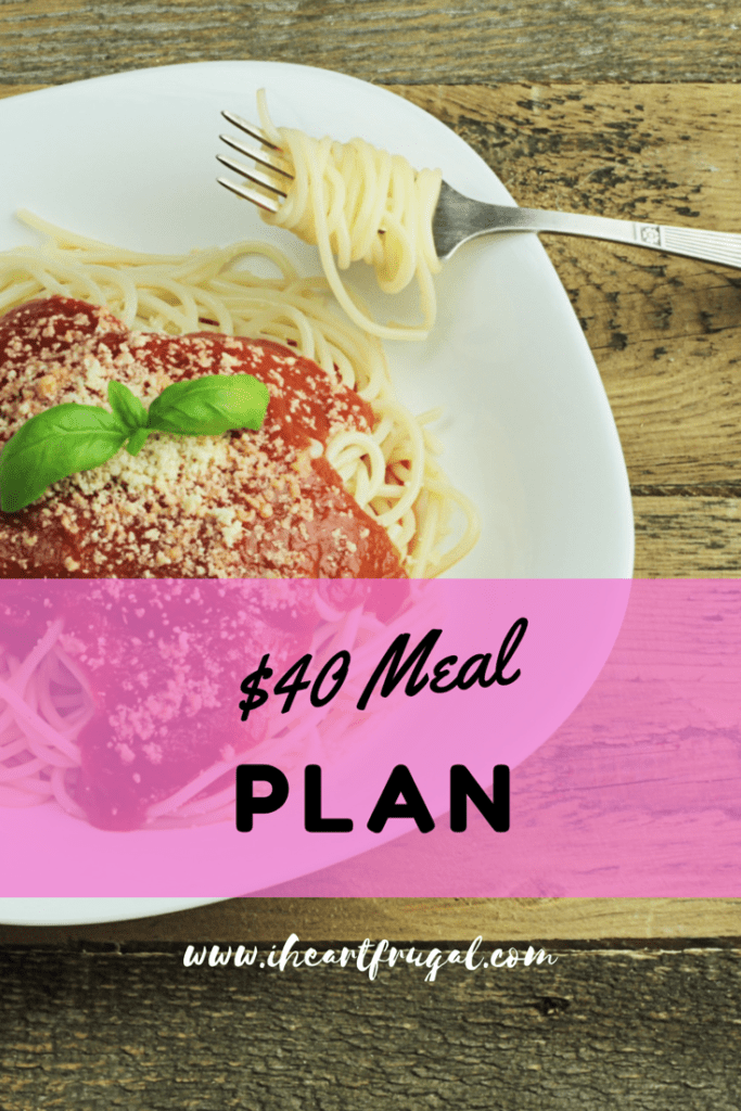 Plan your meals for two weeks for under $40! Your family and budget will thank you!