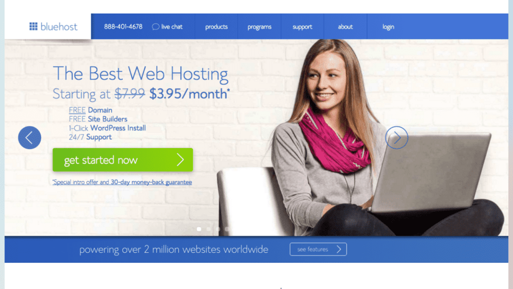 Bluhost Get Started Page