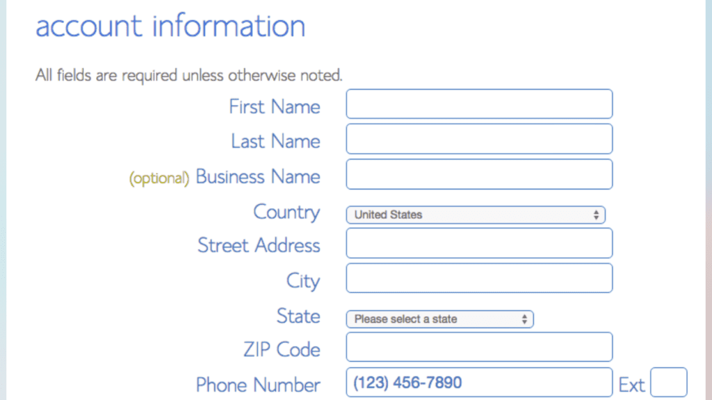 Account and billing information