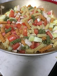 Add your Salad Dressing to your cucumber salad and mix Add your Italian Salad Dressing and mix your Salad