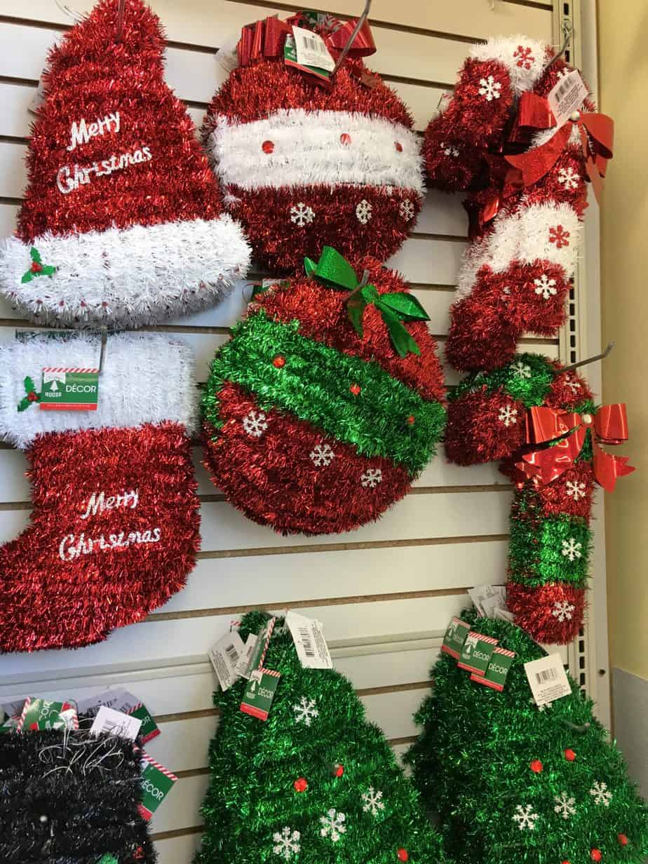Dollar Store Christmas Decorating Ideas Stockings And Tree Door