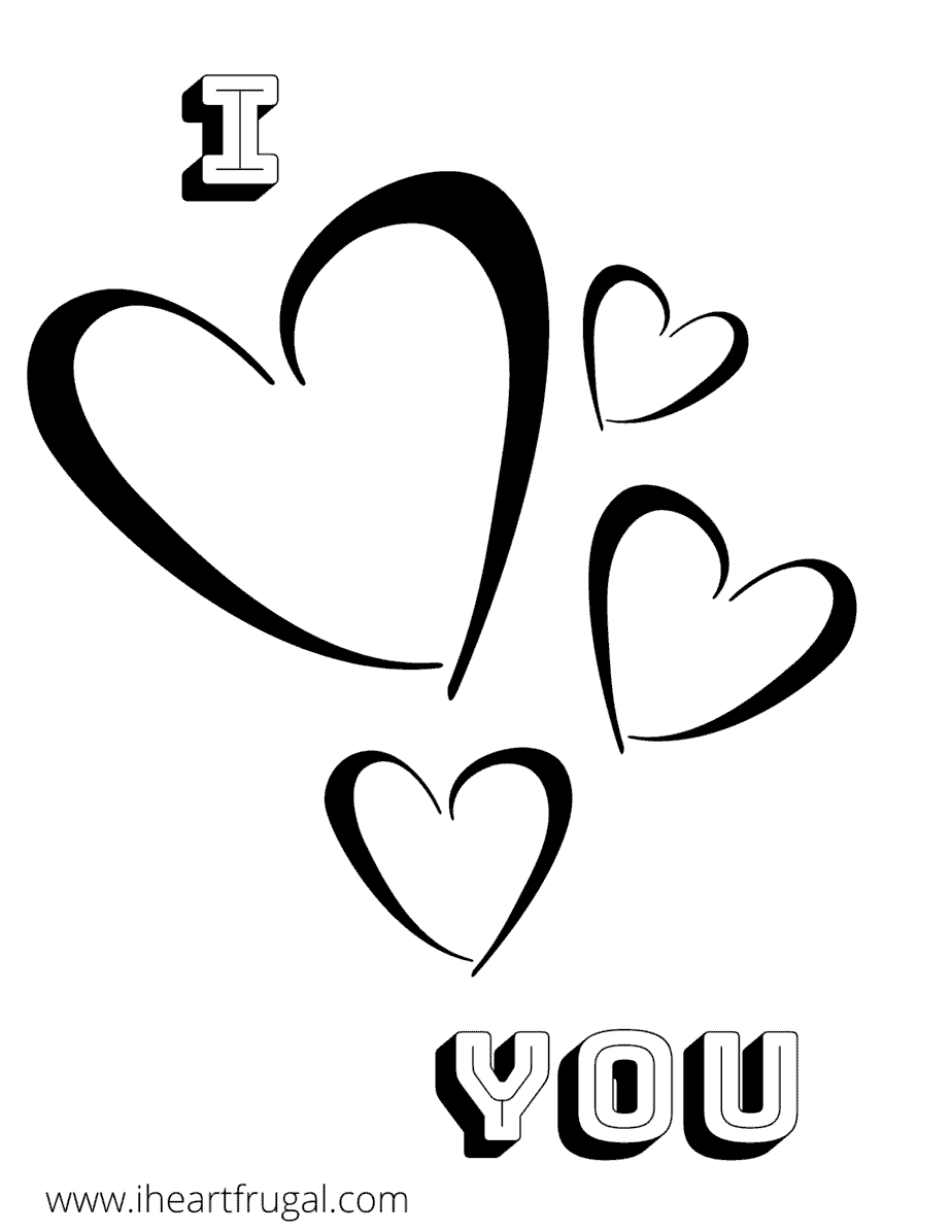 I Love You Valentines Day Coloring Free Printable - I Heart Frugal