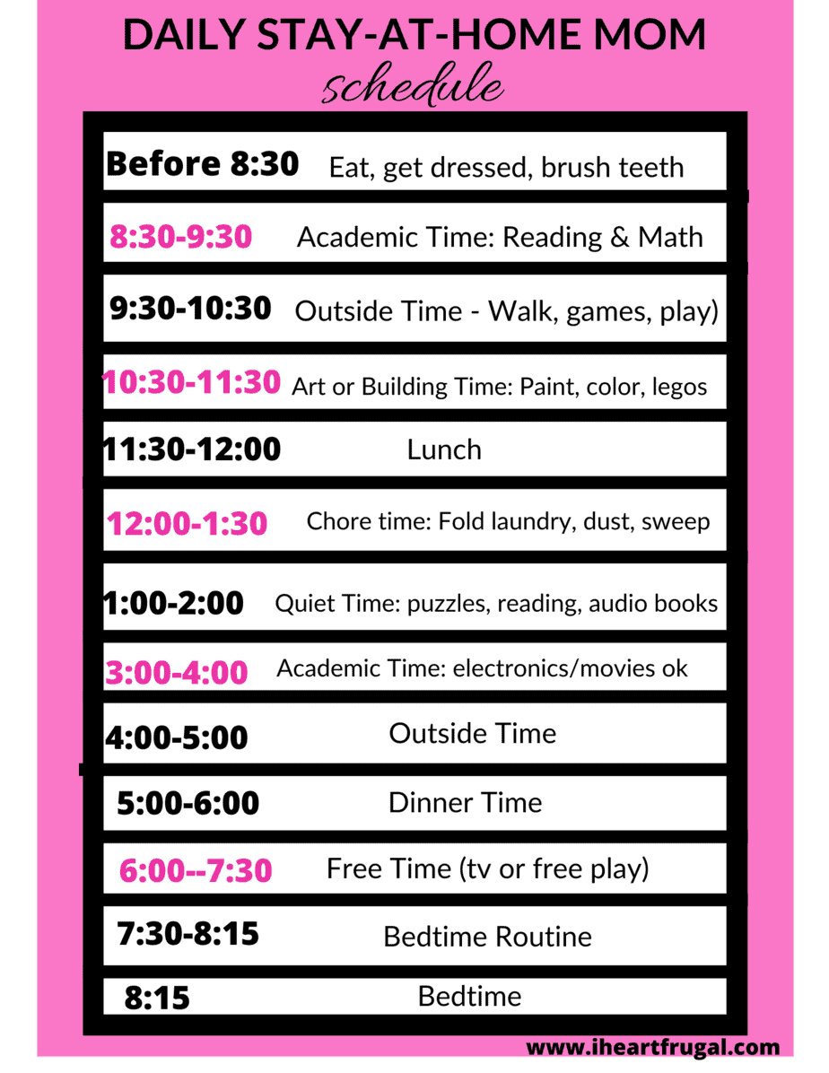 How To Make The Best Stay at Home Mom Daily Schedule Free Printable 